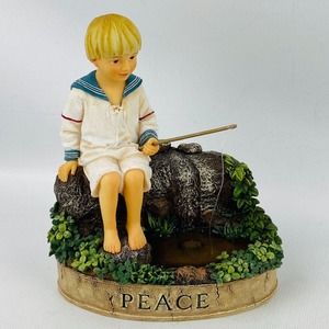 Vintage Virtues Peace Boy Figurine 2002 Kathy Killip Demdaco Figure No Box‎